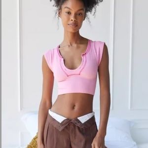 COPY - Urban Outfitters Go For Gold Seamless Pale Pink Top